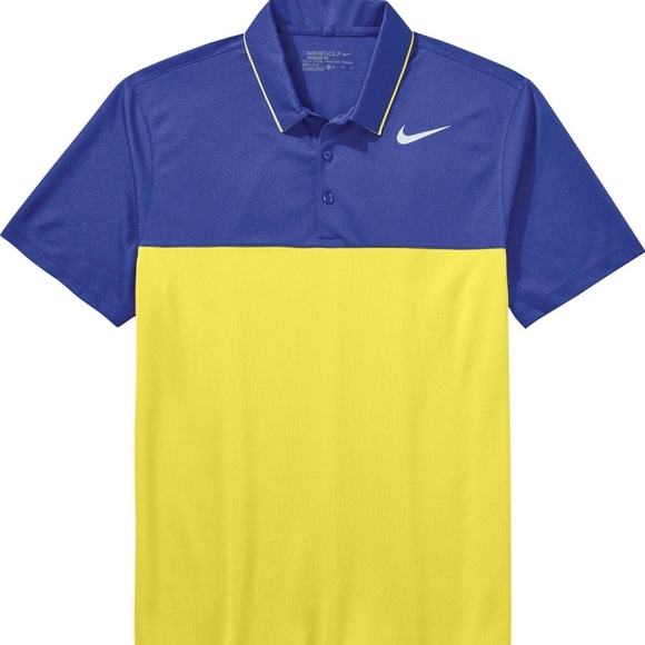 Nike Other - L Nike Icon Color Block Polo 882085 Blue/Yellow